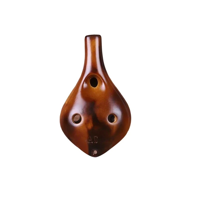Ocarina Keramik - Strohfeuer-Stil 6 Löcher Ton C Farbe Braun