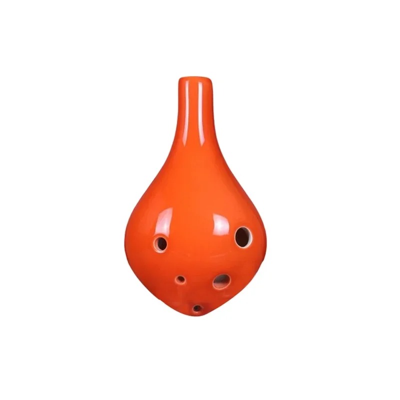 Ocarina Keramik - Strohfeuer-Stil 6 Löcher Ton C Farbe Orange
