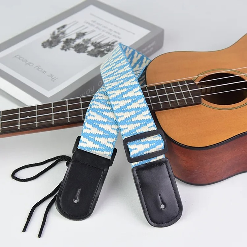 Azurblauer Grafik-Ukulele-Gurt