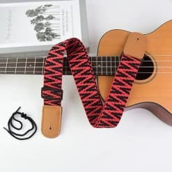 Rotes & Schwarzes Grafik Ukulele-Gurt