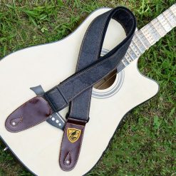 Anthrazit-schwarzer Denim-Akustikgitarrengurt
