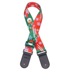 Gitarrengurt Weihnachten - Schneeflocken & Santa Claus Mütze