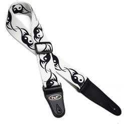 Gitarrengurt mit Yin-Yang-Tribal-Thema in Schwarz-Weiß-Ausgleich