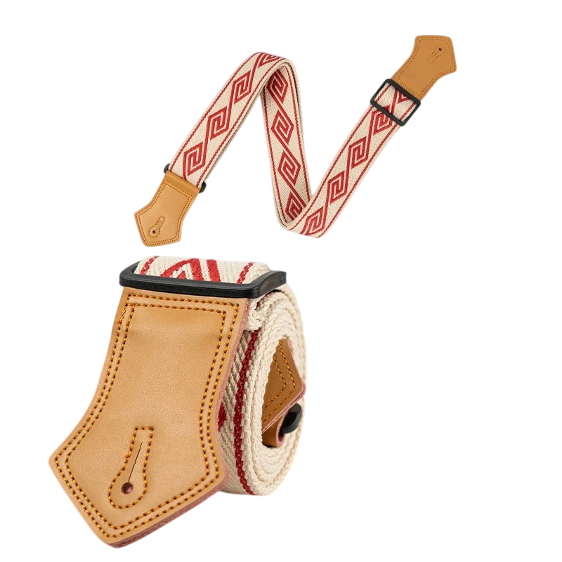 Vintage Gitarrengurt Labyrinth Rot