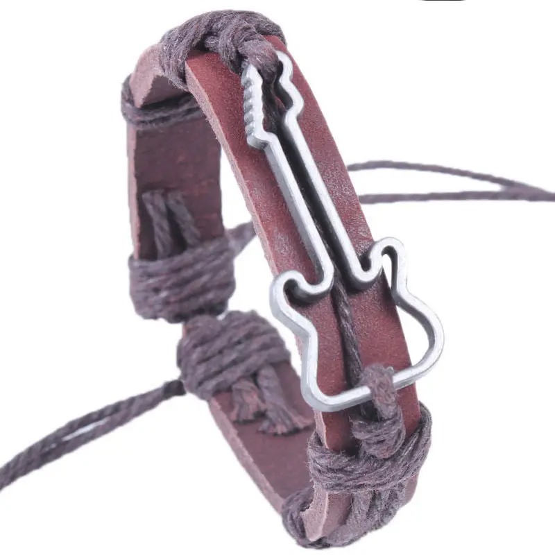 Rückansicht des Bohème Rock Gitarrenarmbands aus Schnur