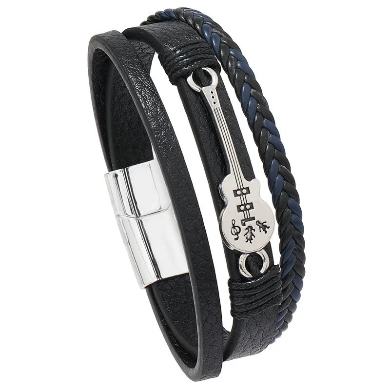 Vorderansicht Armband Gitarre Rock - Silberne Symphonie