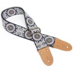 Vintage Gitarrengurt mit Bohème Blumenmuster in Indigo Nacht