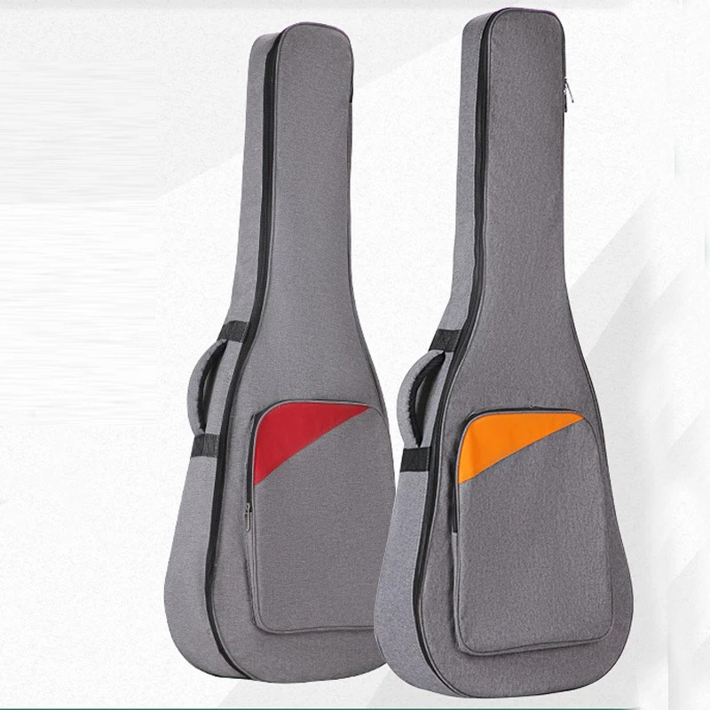 Housse Guitare Acoustique Tissu Chiné 40-41 Pouces, Gig Bag Rembourré Sac à Dos, Housse FolkDreadnought