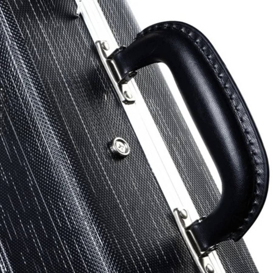 Poignée Étui Guitare Basse Électrique Rigide Hardshell Case, Coque ABS pour Precision Bass et Jazz Bass, Intérieur Peluche