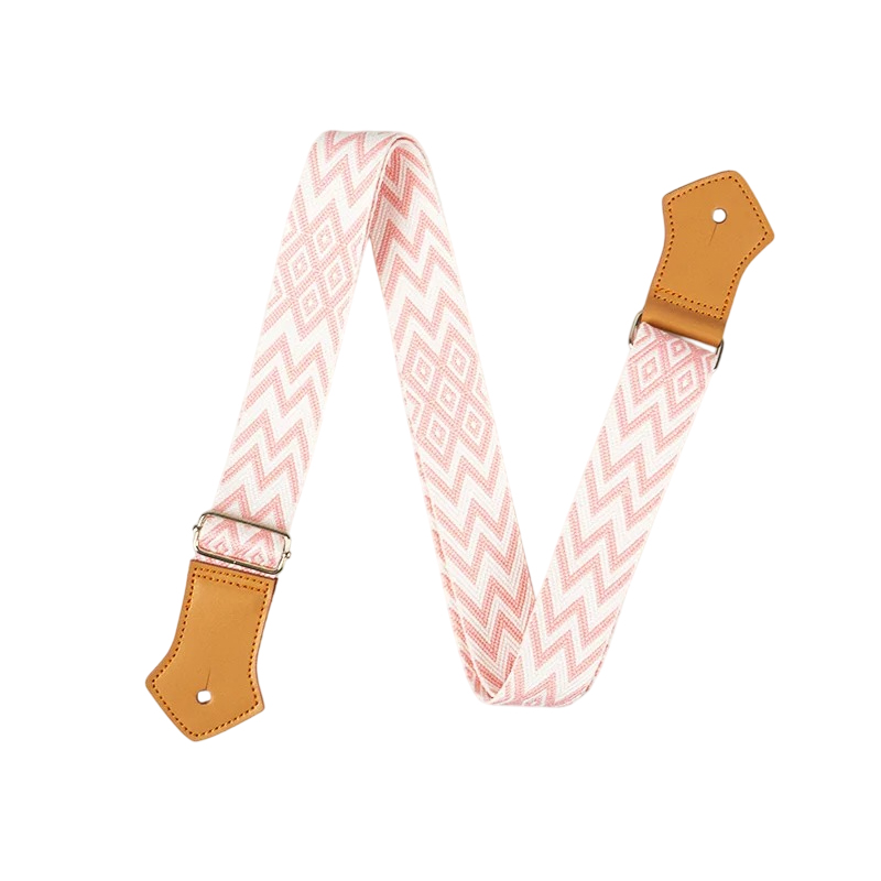 Sangle Ukulélé Zigzag Rose Poudré