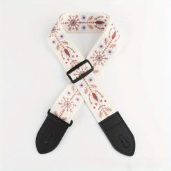 Sangle de Guitare Hivernale Flocons & Feuilles Givrées