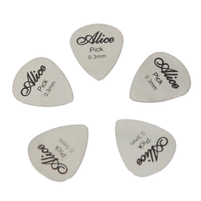 Détails plectres médiators de guitare en métal fin 5 pièces
