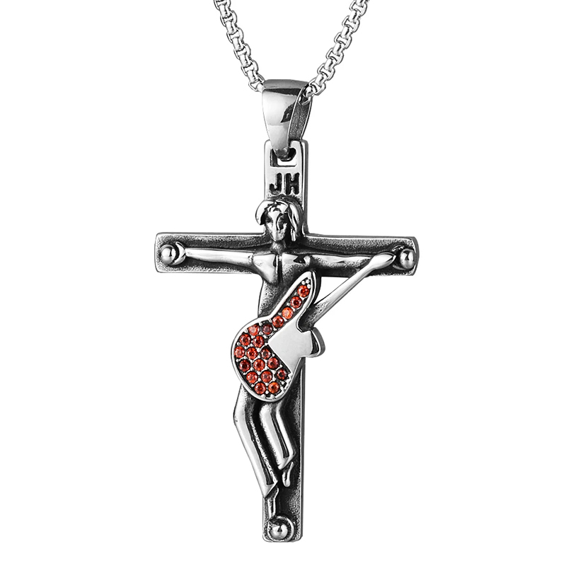Johnny Hallyday Pendentif Collier en Acier Inoxydable avec chaine - modèle 3