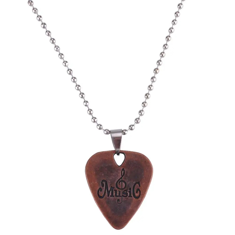 Pendentif médiator en métal 5 couleurs - marron