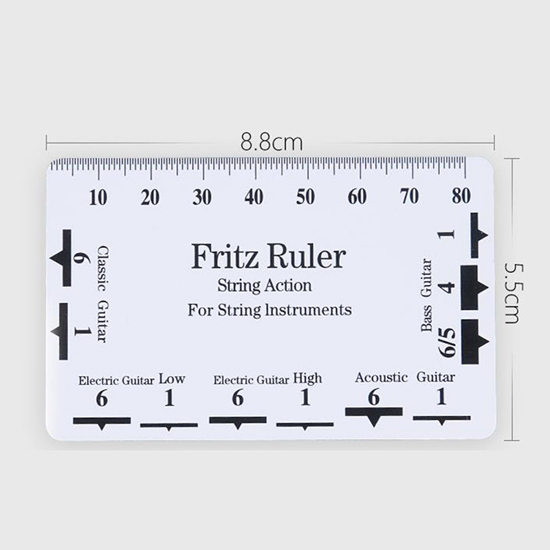 Règle de mesure pour cordes de guitare électrique