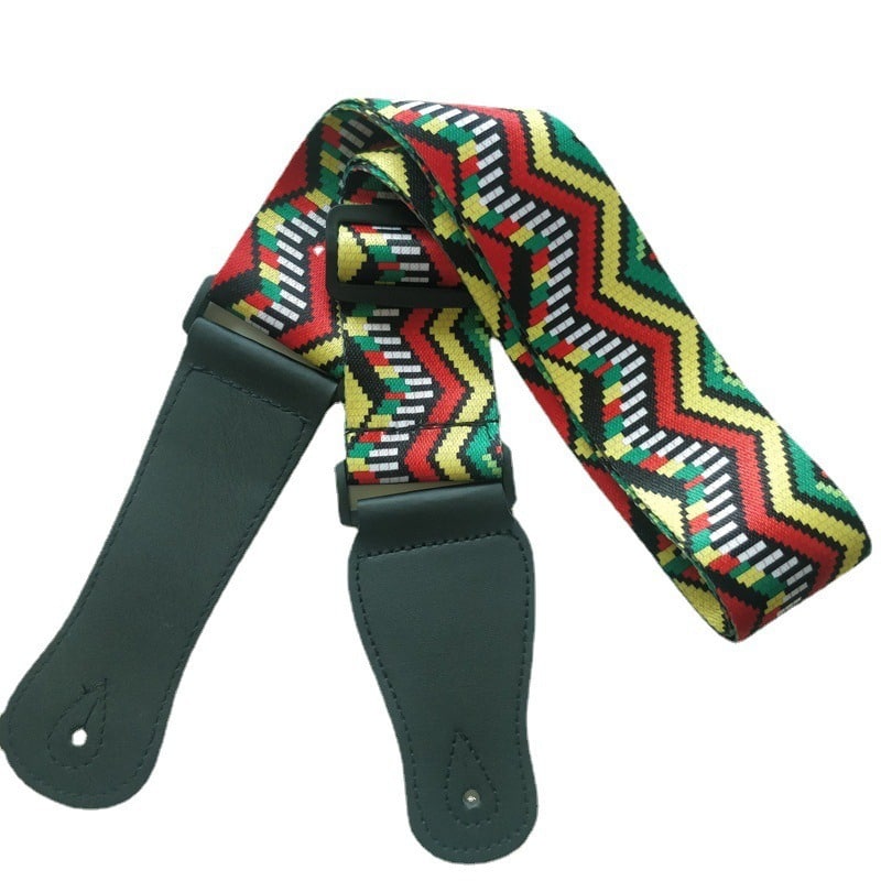 Sangles de guitare multicolores réglables avec impression colorée en Nylon - Modèles au choix