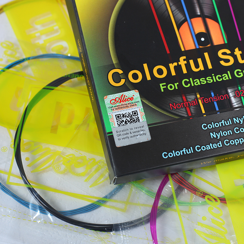 cordes de guitare classiques colorées Nylon