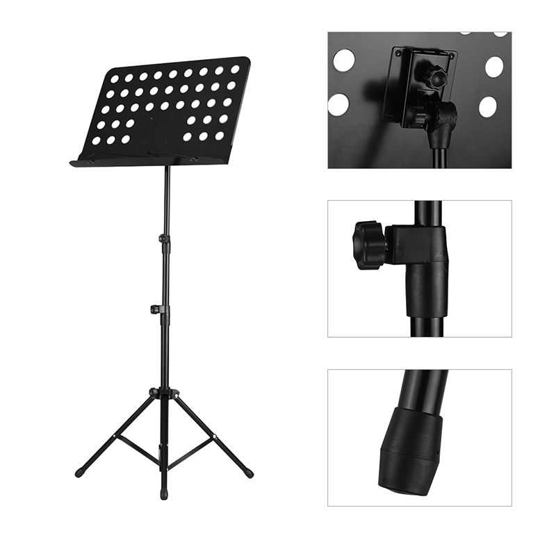 détails techniques pupitre guitare trépied pliable en alliage d'aluminium