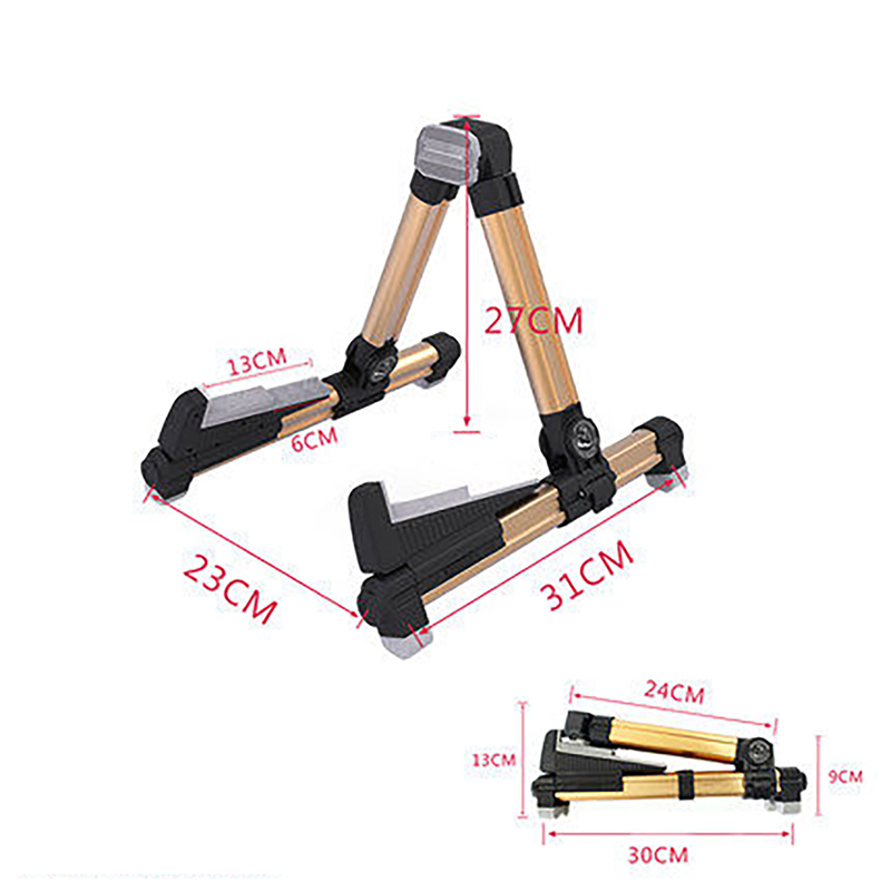 dimensions du porte guitare trépied pilant pour guitare en alilange couleur doré
