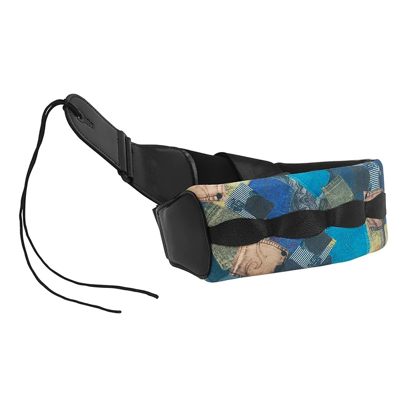 extrémités de la Sangle de guitare en néoprène motif smoky patchwork denim