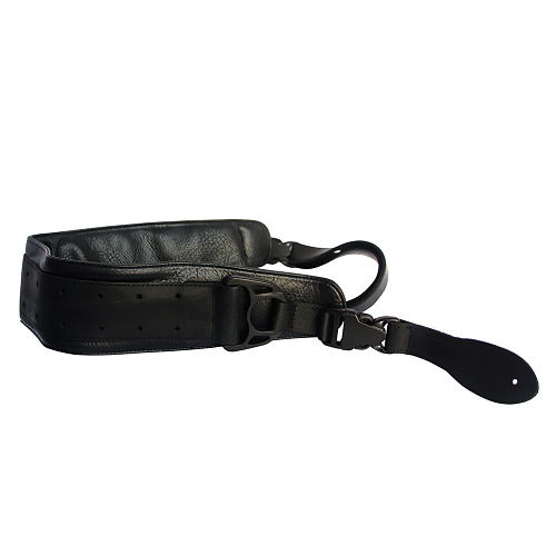 Sangle guitare en cuir avec renfort noir