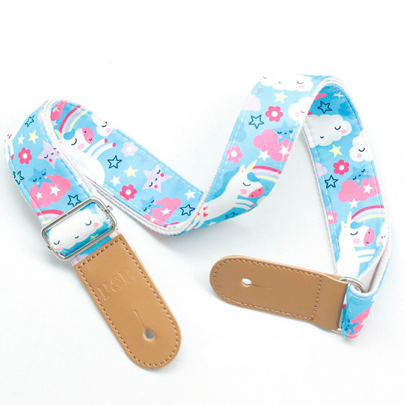 sangle de guitare enfant avec motifs licorne