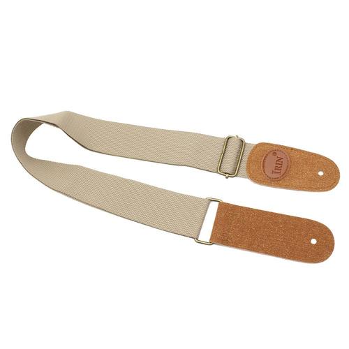 Sangle guitare classique en nylon extrémités cuir crème
