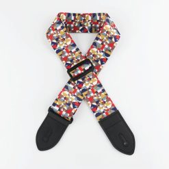 Sangle de Guitare Bohème Mosaïque Géométrique Multicolore