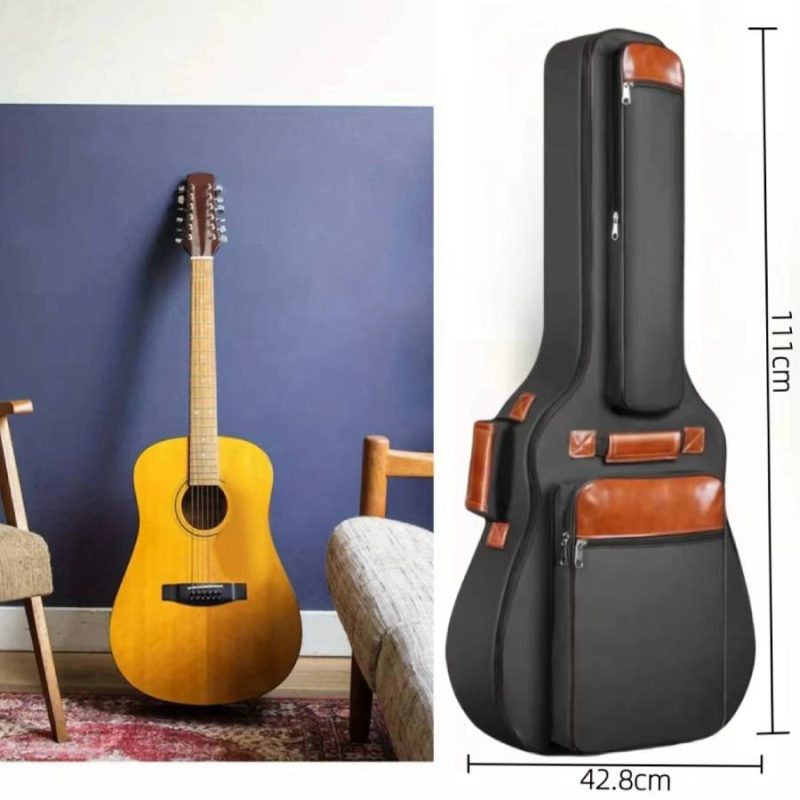 Taile de la Housse Guitare Acoustique Folk 40 41 42 Pouces, Gig Bag Rembourrée 12mm, Imperméable Tissu Oxford avec Sac à Dos