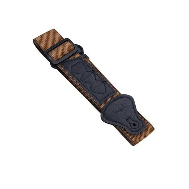 Sangle de guitare Vintage Road coloris marron avec porte-médiators intégré