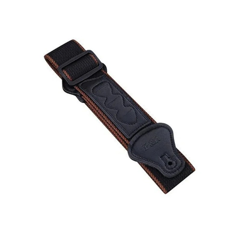 Sangle de guitare Vintage Road coloris noir avec porte-médiators intégré